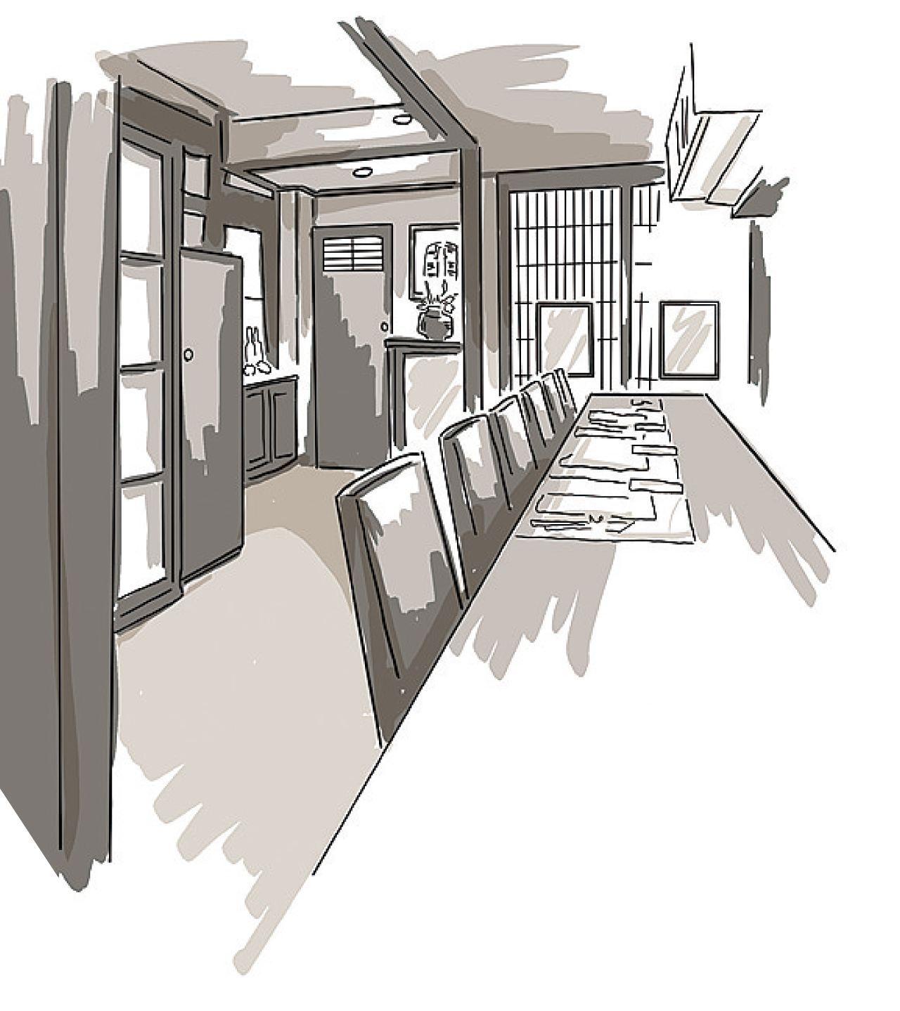 店内のイラスト