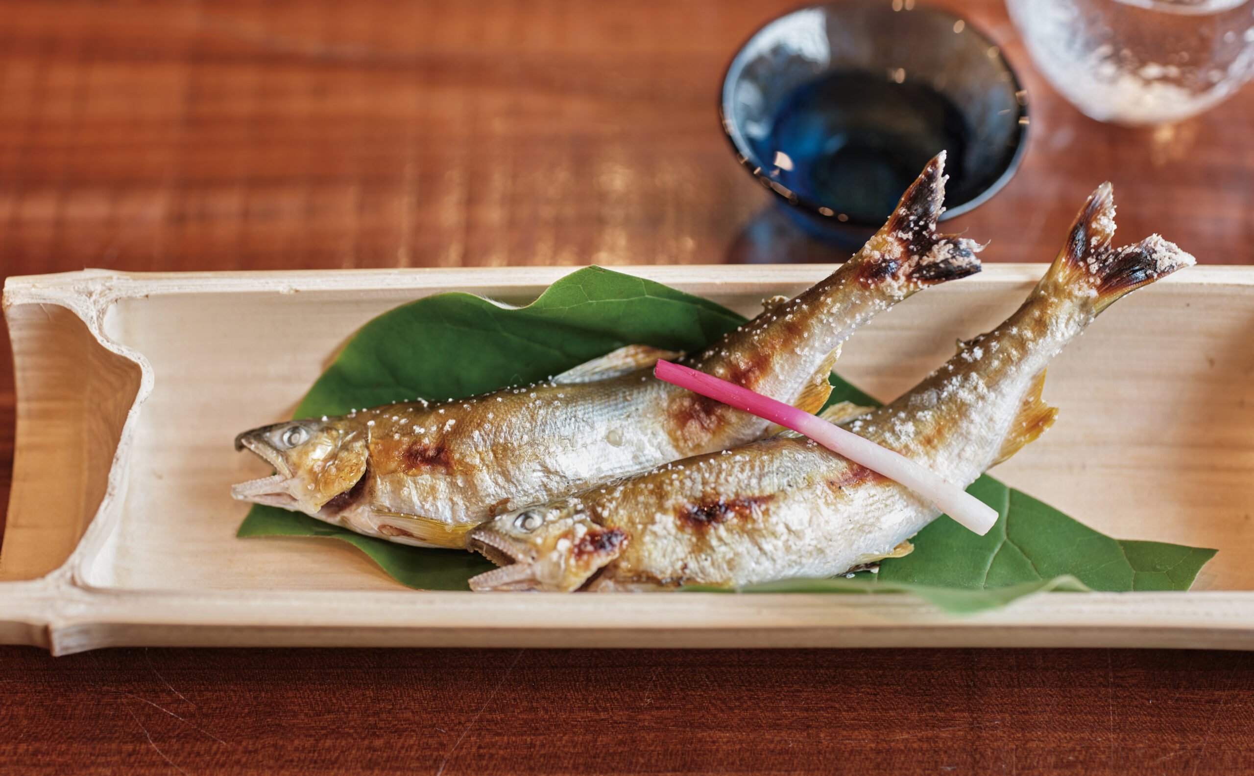 地元で釣れた「鮎の塩焼き」