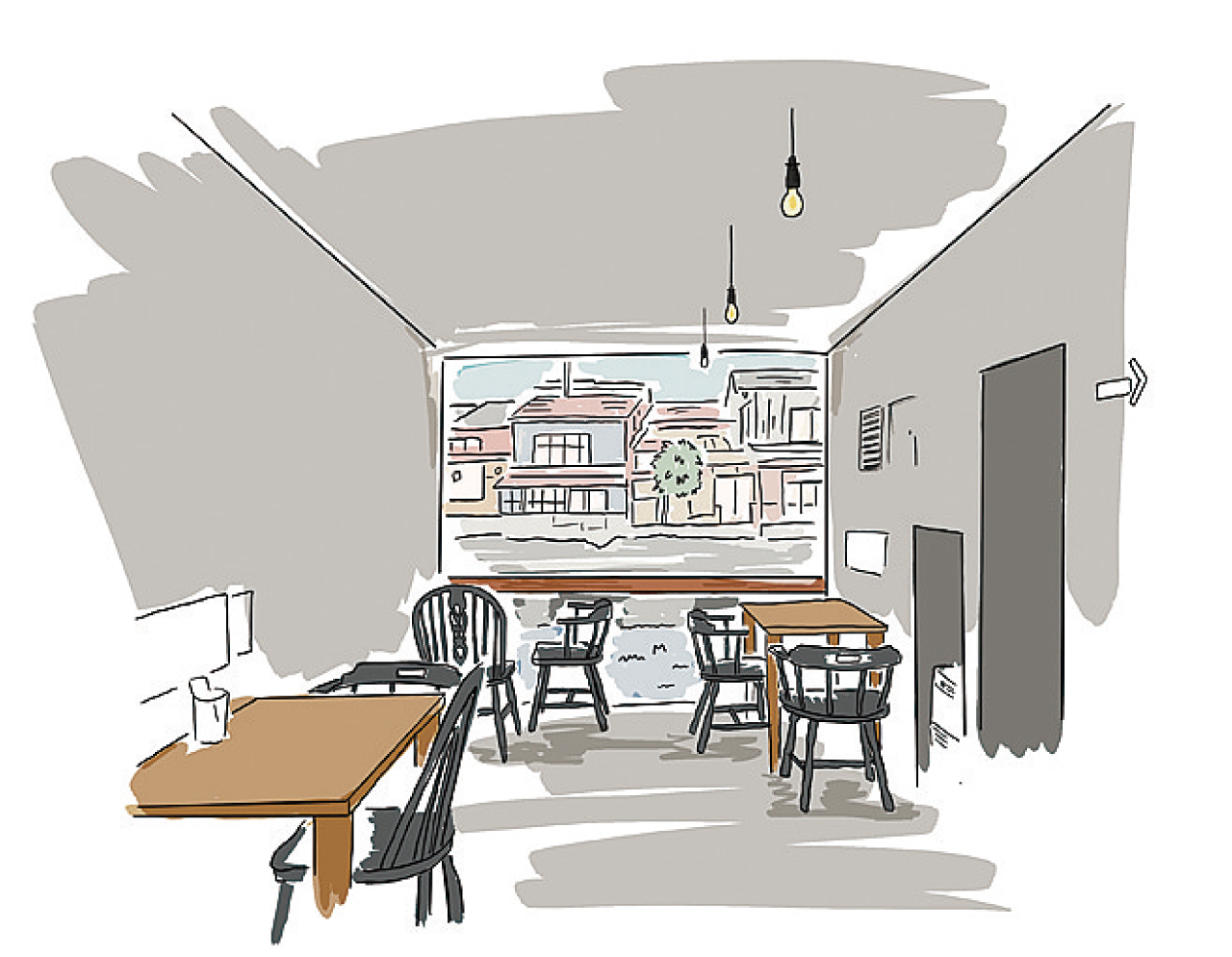 店内のイラスト