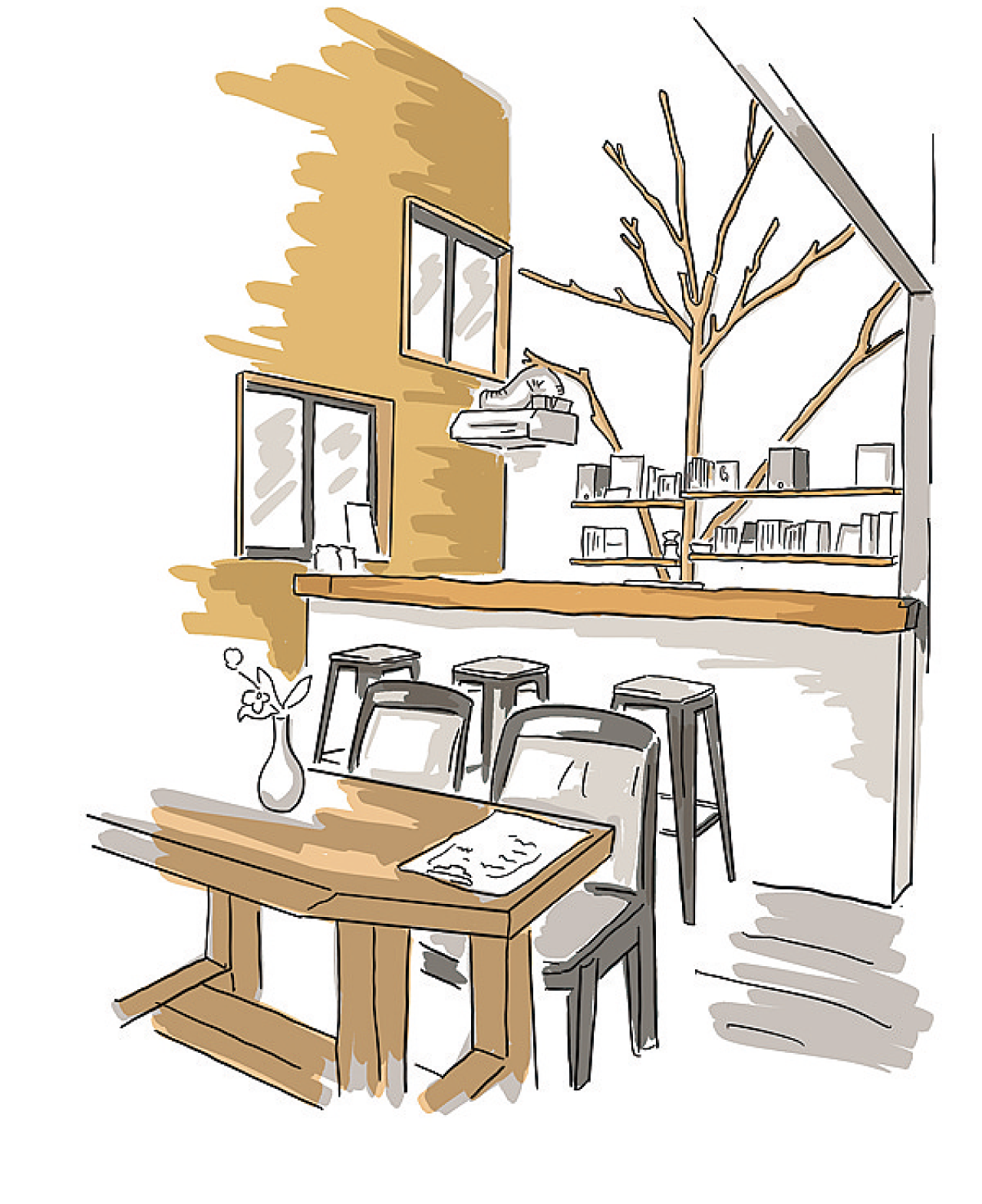 店内のイラスト