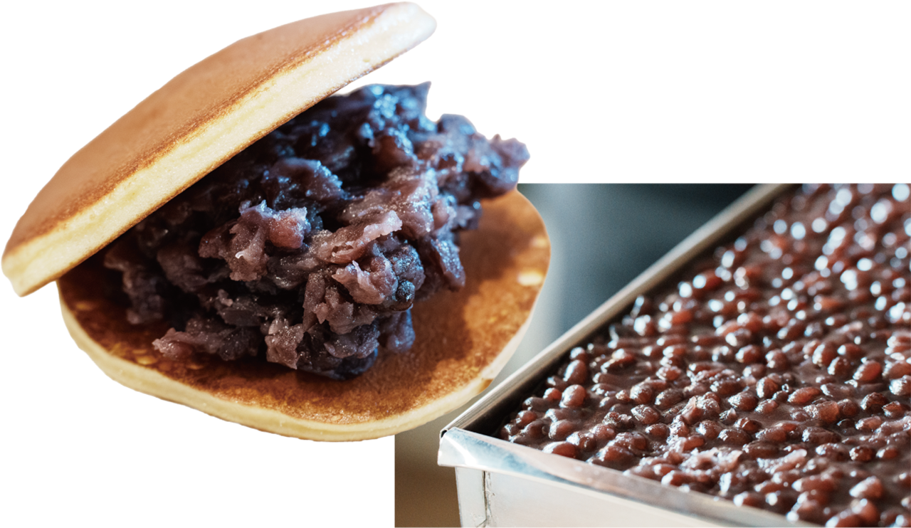 どら焼きと餡の写真