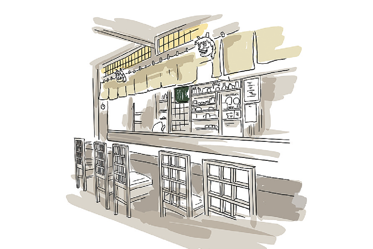 樽平 店内のイラスト