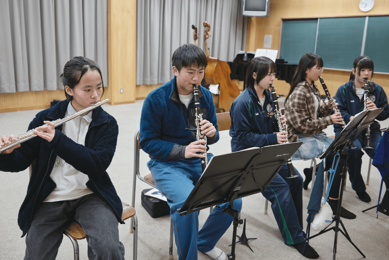 〈高山ジュニア吹奏楽団〉練習風景の画像