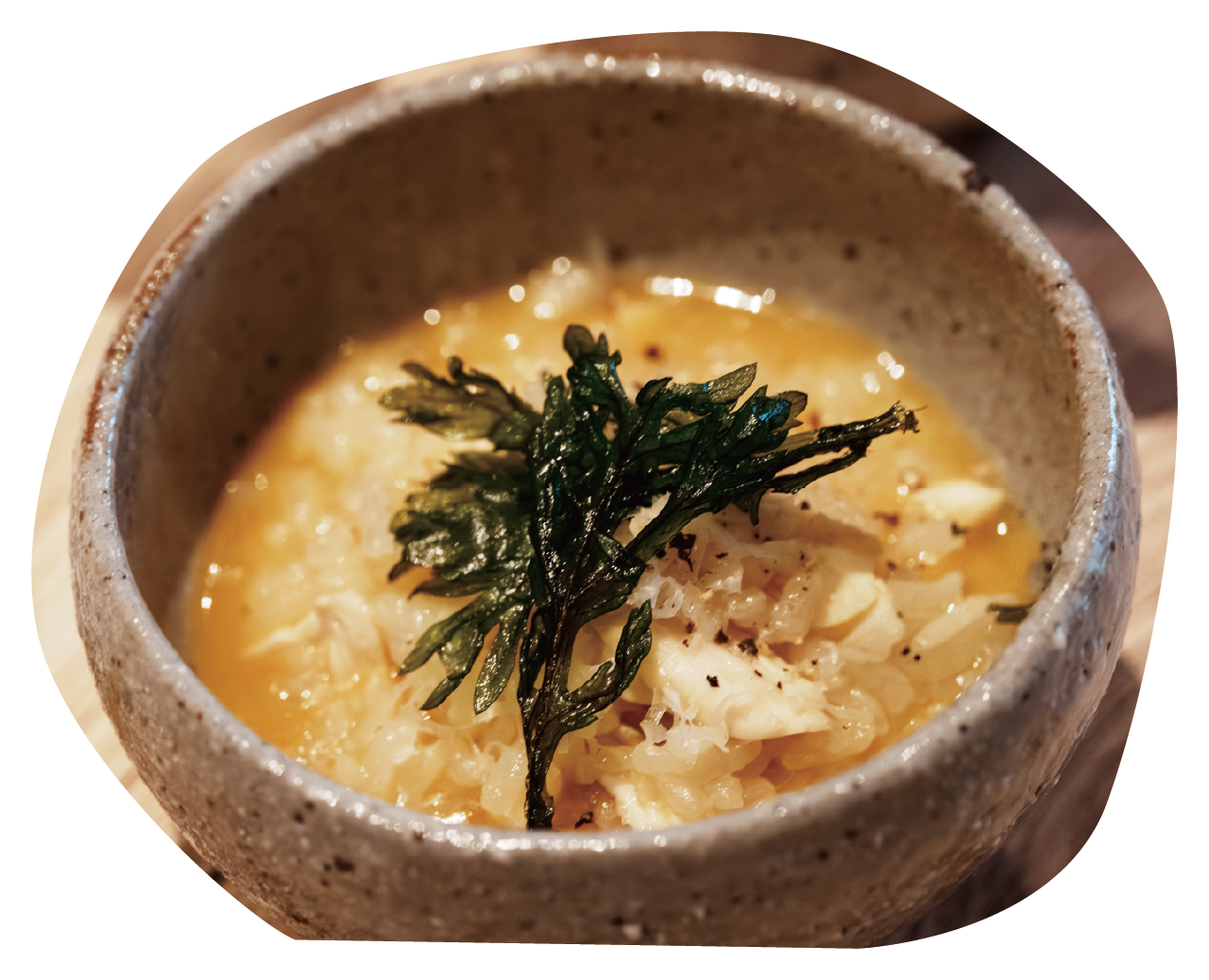 鶏の飯蒸しのリゾット風の写真