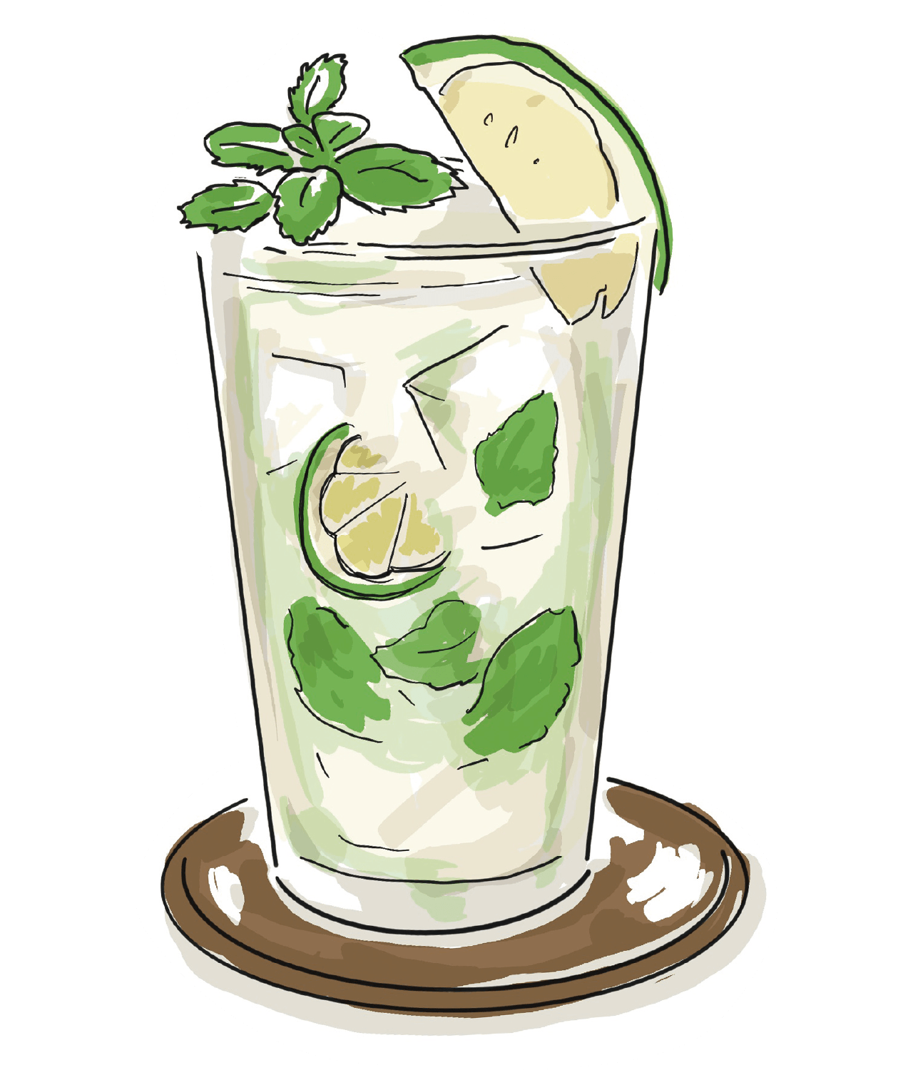 カクテル　モヒートのイラスト