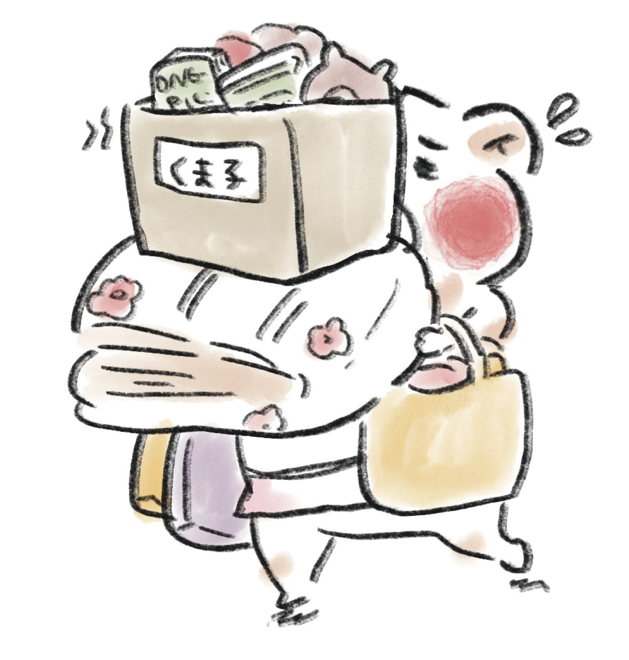 荷物を運ぶイラスト